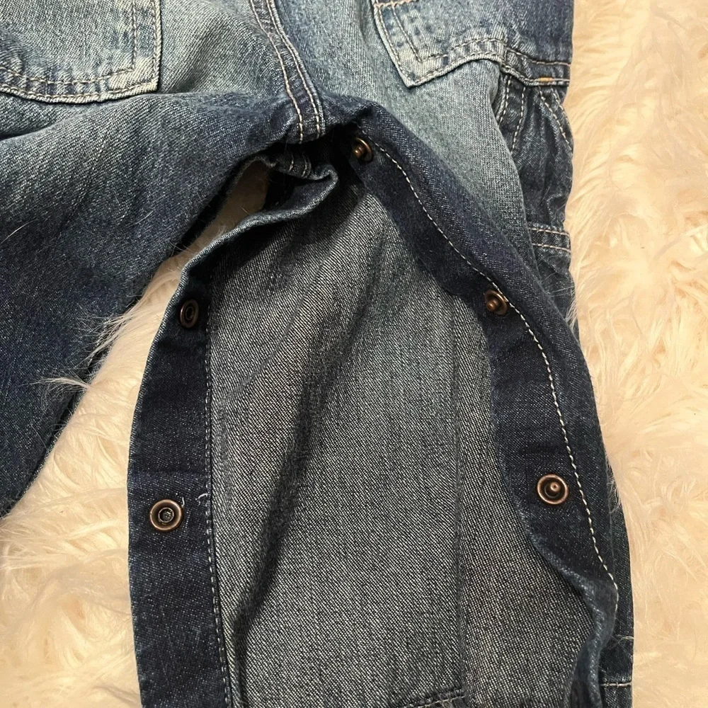 OshKosh B'gosh Kids Denim Overalls - Blue logo 12 mths